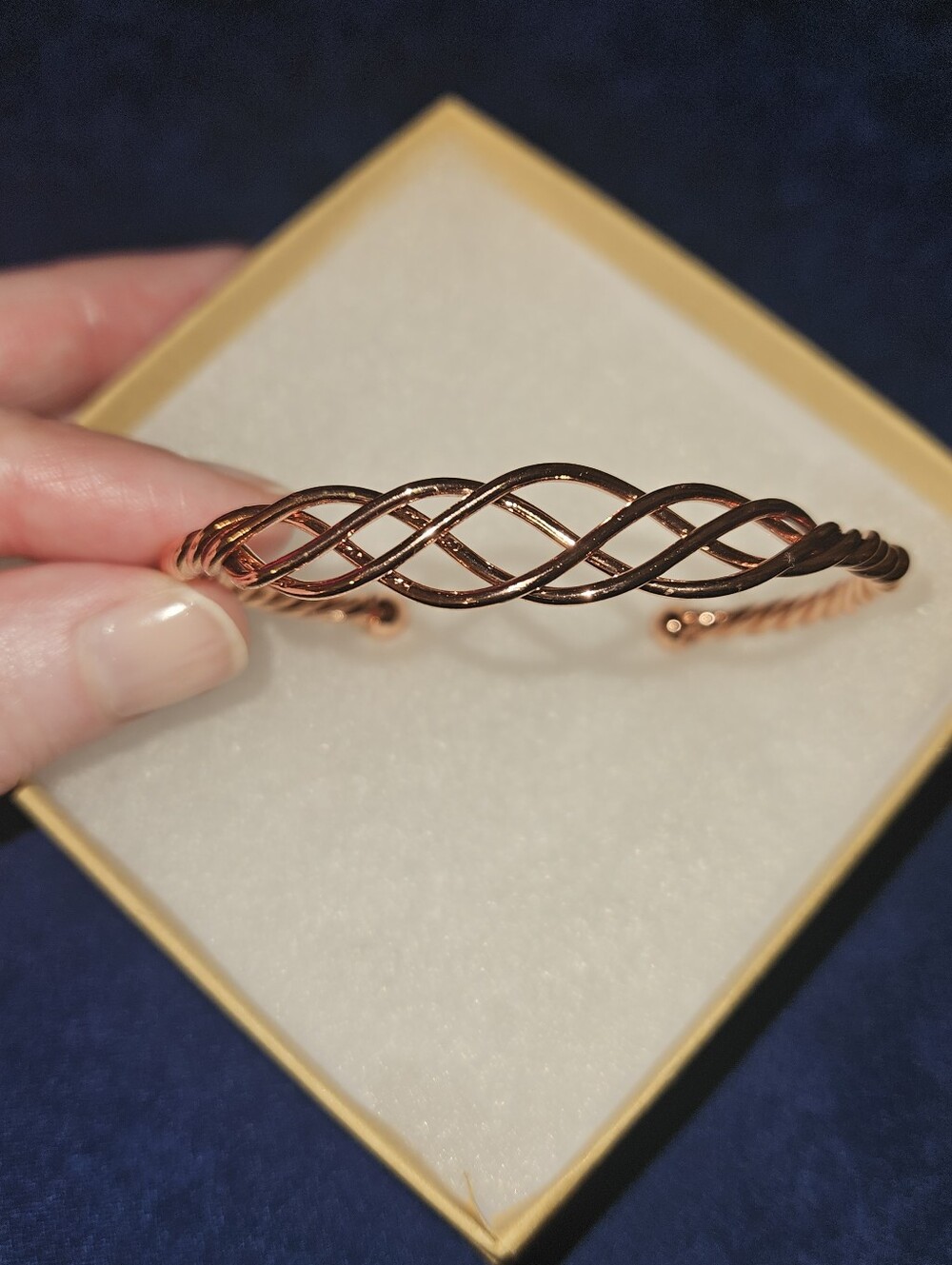 Copper Twisted Open Cuff Bracelet